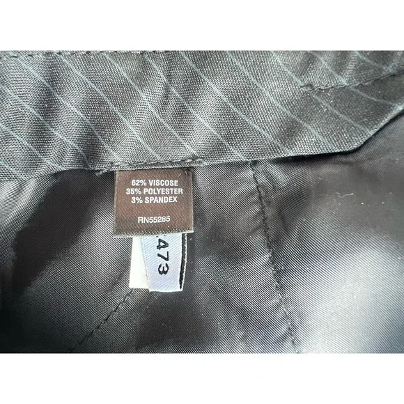 Express Editor Gray Dress Pants Waist Buttons Geometric Pattern Sz 6 - Picture 10 of 10